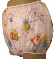 Baby Pants Pink Carousel Print Adult Pullon Plastic Pants - Large