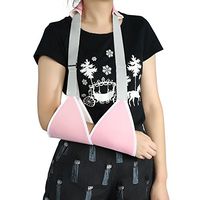 Adjustable Arm Sling Shoulder Support Sprain Fracture Brace Strap for Children Adult 2 Colors (Pink)