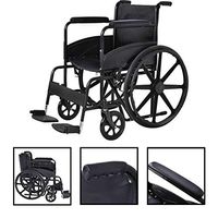 Cirocco 24” Foldable Medical Wheelchair Heavy Duty Support 250Lbs Ergonomic Backrest Durable Sturdy Portable Lightweight Adjustable Comfy For Elder Handicap Indoor Outdoor Home Travel Hospital Patient
