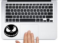 Art's Jack Skellington scary face nightmare before christmas halloween decoration for macbook mac air laptop trackpad toolbox decal sticker approx. 3.5 inches black
