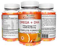 Omega 3, 6 9 DHA Fatty Acids Gluten-Free Adult Vegetarian Formula Gummy, Advanced Complete Vitamin C No Fish Oil Taste