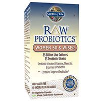 Garden of Life - RAW Probiotics Women 50 & Wiser 85 Billion Live Cultures - Probiotic-Created Vitamins, Minerals, Enzymes & Prebiotics - Gluten Free - 90 Vegetarian Capsules (Shipped Cold)