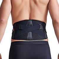 Omecon Back Brace Belt - Lumbar Support Belt Relief for Back Pain, Lumbar Disc Protrusion, Adjustable Pull Straps, Breathable Fabric, Unisex Support Belt for Lifting Sports or Therapy