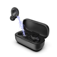 Goyibam TWS 5.0 Stereo Earbuds, True Wireless Bluetooth Headset with Microphone, Sweat Proof IPX5, 20H Playtime, Auto-Pair Wireless Earphones for Huawei iPhone (Black)