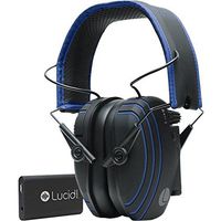 Lucid Audio HLT-BT-H-PH-TV Amped Sound Amplifying Bluetooth Hearing Headphones with Wireless TV Streamer - Black/Blue