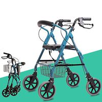 Rollator Walking Aids for Seniors, Upright Posture Rolling Walker, Lightweight Foldable Aluminum Walker with Comfort Seat, Used for Seniors Walking Shopping,Blue
