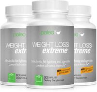Paleo Life Weight Loss Extreme High Strength Natural Fat Burner Formula, Fights Food Anxiety Promotes Appetite Control 3 Months Supply 180 Capsules