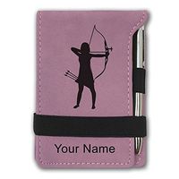 Mini Notepad, Archer Woman, Personalized Engraving Included (Pink)