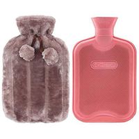 LOVFASHION Rubber Hot Water Bottle and Faux Fur Plush Fleece Cover