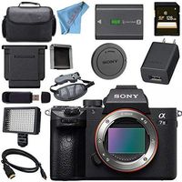 Sony ILCE7M3/B Alpha a7 III (A7M3) Mark 3 Mirrorless Digital Camera (Body Only) + 128GB SDXC Card + NP-FW50 Lithium Ion Battery + Professional 160 LED Video Light Studio Series Bundle