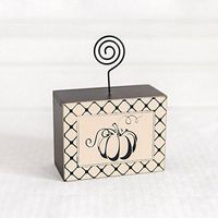 4" X 3" X 2" Wood Block Holder (Pumpkin) Black/Tan– 68129