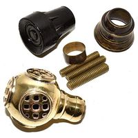 Nautical World Antique Designer Brass & Wood Style Diving Helmet Walking Stick Cane Vintage, Affordable Gift Decorative Walking Cane Fashion Statement for Men/Women/Seniors/Grandparents! Item