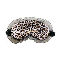 ACTLATI Cute Lace Sleeping Eye Mask Embroidery Blindfold Sleep Aid Cover Light Guide Eyeshade for Travel Home Office Rest, Leopard Print, One Size