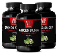 Ginkgo biloba Leaf - Ginkgo Biloba Leaf 120mg - Dilates Blood Vessels (3 Bottles - 150 Capsules)