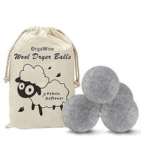 OrgaWise Wool Dryer Balls Set of 4 Pack XL 100% Organic Zealand Wool Dryer Balls Reusable Natural Fabric Softener Healthy Laundry Life Reduce Wrinkles & Static Cling (4Pack-Grey 2.76 INCH)