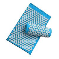 Wiixiong Lotus Acupuncture Massage Pads+Pillow Set Relief Stress Pain Mat (Sky Blue)