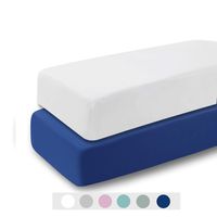 Little Grape Land 2-pk Microfiber Silky Soft Crib Sheets Size 52x28+8in, Crib Sheets Set Fitted Crib Sheets, Breathable Crib Mattress Sheets for Baby Toddler Boys Girls -White n Navy