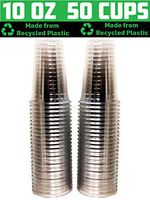 [50 Pack - 10 oz.] Earth - Friendly Eco Crystal Clear R - PET Recycled Plastic Cups [Cups Only, Lids Sold Separately]
