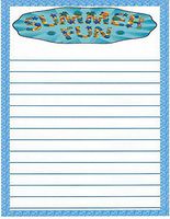 Kids Camp Summer Fun Lined Stationery Paper 26 Sheets