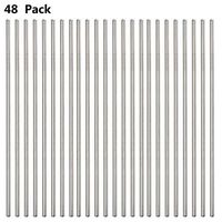 Brightbuy Set of 48 Stainless Steel Metal Straws 8.5'' Reusable Drinking Straws For 20oz Tumblers Yeti 6mm Diameter (48 Straight) Silver
