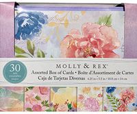 Molly & Rex Assorted Box of 30 Cards and Envelopes, 74241 Lavender Pink Florals