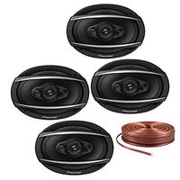 Pioneer (2 Pairs) TS-A6960F 4-Way 450 Watt 6" x 9" Coaxial Car Speakers 6x9 w/Free 16 Gauge 50ft Speaker Wire