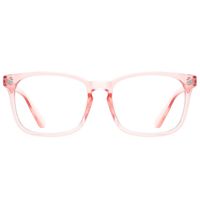 TIJN Blue Light Blocking Glasses Square Nerd Eyeglasses Frame Anti Blue Ray Computer Game Glasses (Pink)