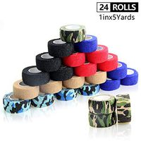 AUPCON Vet Wrap Cohesive Bandage Dog Self Adherent Bandage Wrap Cat Self Adhesive Bandage Horse Self Adherent Bandage Non-Woven Tape for Pet Animal First Aid and Fingers & Toes (24 Rolls, Mixed color)