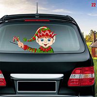 ALEXTREME Rear Wiper Decal Sticker Christmas Stickers Santa Claus/Snowman Waving Arm Wiper Decals Car Sticker Styling Decor Christmas Stickers Cute Santa Claus Waving Windshield Wiper Decal