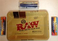 Raw Mini Tray + Element 79mm Roller + Two Packs Element 1 1/4 Ultra Thin Rolling Papers