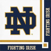 Club Pack of 240 Blue and White Univ of Notre Dame Beverage Napkin 5”