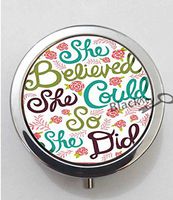 BlackKey She Believed She Could So She Did 3-Compartment Decorative Pocket Gift Box Case Organizer for Pill, Color 1-83