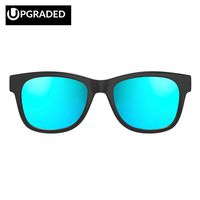 [Upgraded Version] Alien 5 Bone Conduction Glasses Bluetooth 4.1 Headphones Polarized Sunglasses Myopia Waterproof Wireless Headset Hearing Aid for iPhone HTC LG Samsung Matted Black (Blue)