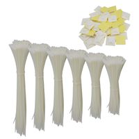 LMioEtool Nylon Plastic Cable Ties, UL Recognized Multi-Purpose Self Locking Zip Ties 550pcs 4/6/8/10/12/14 Inches (Combo Pack), With 50pcs Adhesive Cable Management Clips Holder Clamps,white