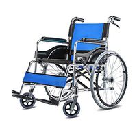 ChenCheng Wheelchair, Aluminum Alloy Elderly Disabled Manual Wheelchair with Hand Brake, Lightweight Folding Portable Travel Medical Supplies