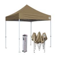 Eurmax 8x8 Feet Ez Pop up Canopy, Outdoor Canopies Instant Party Tent, Commercial Gazebo Bonus Roller Bag（Khaki）