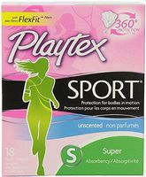 Playtex Sport Tampons - Super - 18 ct (Pack of 3)