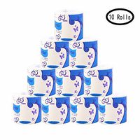 1-10 Rolls Toilet Paper 3 Layers Soft and Comfortable Toilet Tissue Cotton Roll Paper Skin-Friendly Household Towel Tissue for Home Kitchen Cafe Shop Restaurant 10 Rolls