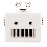Wireless Bluetooth Speaker, BOOMER VIVI Mini Portable Cute Retro Robot Model with Hands-Free Powerful Rich Bass Sound, Rope Design, Powerful Battery Life, for Girls and Women. (White)