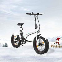 Outdoor Sport Tuck Dynamic Bike 7-Speed E-Bike Front-Rear Disc-Brake 20’’ Big Tire 5 Hours Charging Lithium Battery For 23mile Lightweight Strong Aluminum Grownup White Folding 500W Electric Bicycle L