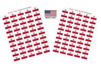 Made in USA! 100 Country Flag 1.5" x 1" Self Adhesive World Flag Scrapbook Stickers, Two Sheets of 50, 100 International Sticker Decal Flags Total (Poland with Eagle)