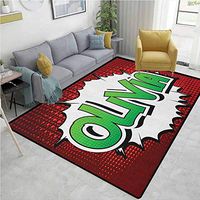 YucouHome Olivia Humorous Area Rug Kitchen, Retro Comic Book Burst with Common Women`s Given Name Teenager Design, Durable Carpet Area Rug - Living Dinning Room Bedroom Rugs and Carpets(2.5'x 7')