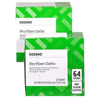 Amazon Brand - Solimo Dry Floor Cloths, 64 Count (2 Packs of 32 Cloths)
