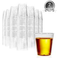 1000 Plastic Shot Glasses - 2 Oz Disposable Cups - 2 Ounce Shot Glasses - Ideal for Whiskey, Wine Tasting, Food Sampling and Sauce Dipping at Catered Events, Parties and Weddings (Clear)