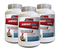 Muscle Mass Builder for Men - TOP Amino ACIDS 2200 mg - l-glycine Supplement - 3 Bottles 450 Tablets