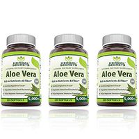 Herbal Secrets Aloe Vera Natural Dietary Supplements, 120 Softgels, 5000 Mg (Pack of 3)