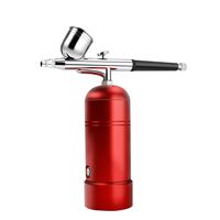 Multipurpose Airbrush Kit, Portable Rechargeable Cordless Mini Airbrush Compressor Set for Makeup, Paint, Cake Decor, Model Coloring, Tattoo, Nail Art (0.4mm/7cc/Red&Black)