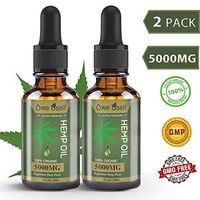 (2-Pack) Hemp Oil 5000mg Extract for Pain, Anxiety & Stress Relief - Peppermint Hemp Flavor, Pure Extract, Vegan Friendly, Helps with Skin & Hair, Relaxation, Better Sleep