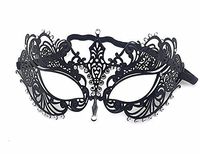 Mardi Gras Party Masquerade Mask,Party Gold and Silver Plus Diamond Sexy Hollow Half face Metal Eye mask Black Small Pointed Prom Masks