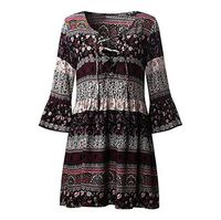 Floral Dresses For Women Short Sleeve Boho Beach Plus Size Dress Liraly